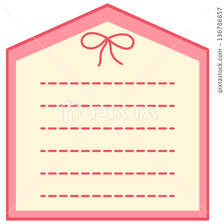 Cute Pink Scalloped Note Frames with Bows - Pastel Stationery Label Set 136786857