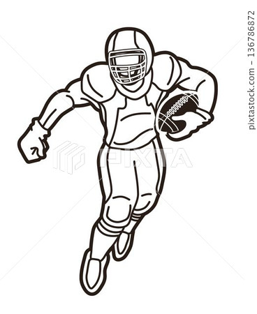 American Football Player Action Cartoon Sport Graphic Vector American Football Player Action Cartoon Sport Graphic Vector 136786872