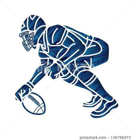 American Football Player Action Cartoon Sport Graphic Vector American Football Player Action Cartoon Sport Graphic Vector 136786873