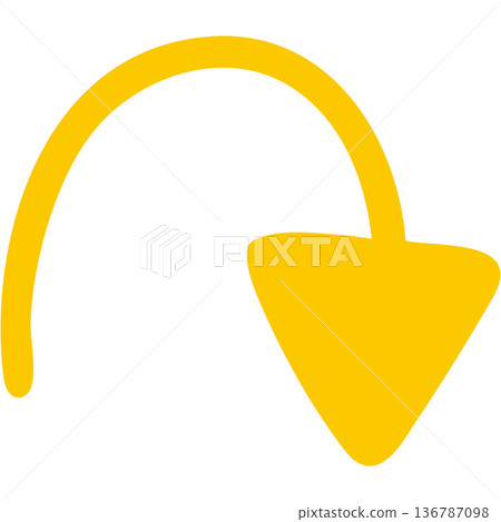 Illustration of a single-line hand-drawn arrow 17 (yellow) 136787098