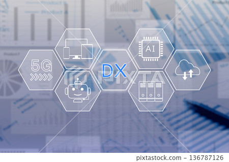 Digital transformation background material Digital transformation background material 136787126