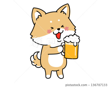 Cheers! Beer-loving Shiba Inu 136787133