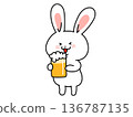 Cheers! Beer-loving rabbit 136787135