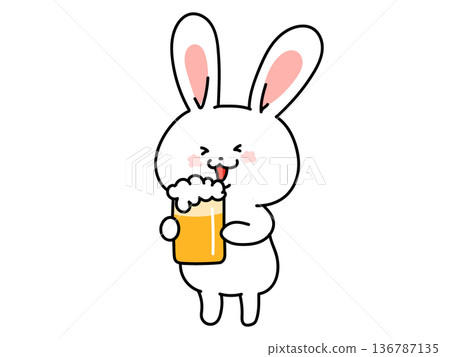 乾杯！愛喝啤酒的兔子 136787135