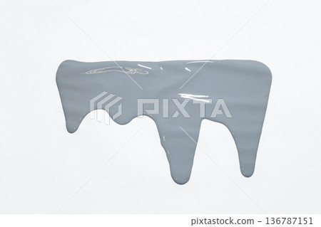 Grey paint dripping isolated on background. Grey paint dripping isolated on background. 136787151