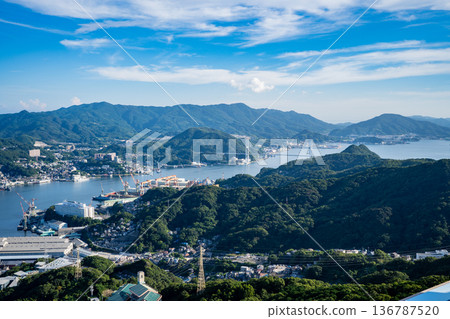 View of the Megami Bridge from the observation deck at the top of Mount Inasa View of the Megami Bridge from the observation deck at the top of Mount Inasa 136787520