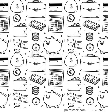 Seamless finance pattern with money Seamless finance pattern with money 136787643