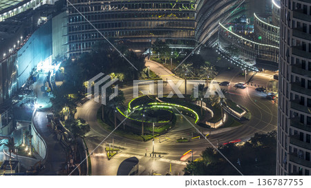 Dubai traffic at night timelapse with beautiful city Dubai traffic at night timelapse with beautiful city 136787755