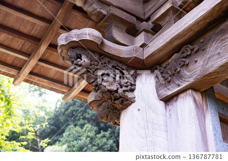 這裡是月勝寺，松江藩第七代藩主鬆平春里的家寺，他的陵墓就葬於此。寺門上雕刻著葡萄花紋。 136787781