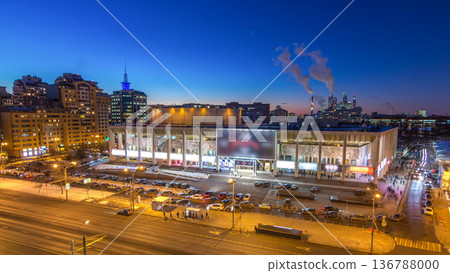 Moscow city Russia skyline aerial panoramic top view day to night timelapse urban winter snow scenery architecture background Moscow city Russia skyline aerial panoramic top view day to night timelapse urban winter snow scenery architecture background 136788000