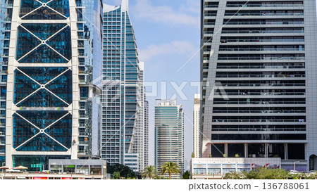 Residential buildings in Jumeirah Lake Towers timelapse in Dubai, UAE. Residential buildings in Jumeirah Lake Towers timelapse in Dubai, UAE. 136788061