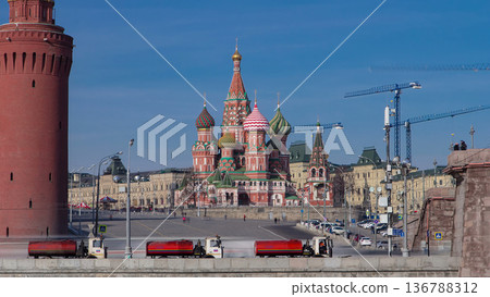 St. Basils cathedral timelapse hyperlapse in Moscow, Russia St. Basils cathedral timelapse hyperlapse in Moscow, Russia 136788312