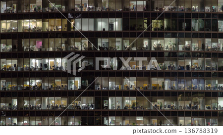 Windows in Skyscrapers International Business Center City at night timelapse, Moscow, Russia Windows in Skyscrapers International Business Center City at night timelapse, Moscow, Russia 136788319