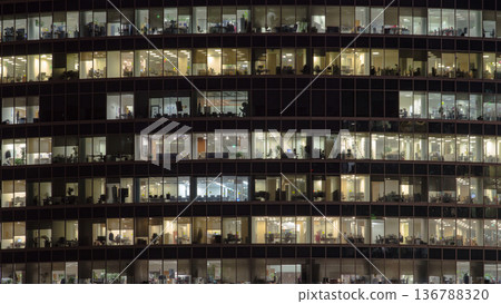 Windows in Skyscrapers International Business Center City at night timelapse, Moscow, Russia Windows in Skyscrapers International Business Center City at night timelapse, Moscow, Russia 136788320