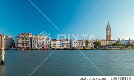 Campanile di San Marco and Palazzo Ducale, from San Giorgio Maggiore timelapse hyperlapse, Venice, Italy. Campanile di San Marco and Palazzo Ducale, from San Giorgio Maggiore timelapse hyperlapse, Venice, Italy. 136788429