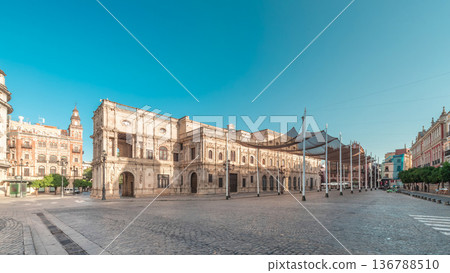 Town Hall and Plaza de San Francisco in Seville timelapse panorama Town Hall and Plaza de San Francisco in Seville timelapse panorama 136788510