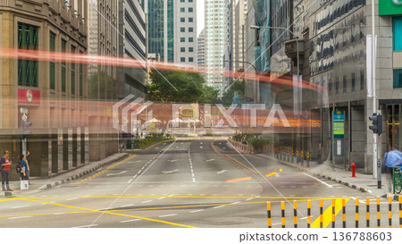 Singapore traffic around the city centre timelapse. 136788603