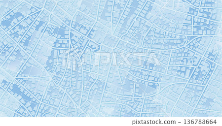 Map of large city with roads streets and on full canvas. Gradient grid in form of rectangles on top of the city. Map of city in blue and white colors. Vector illustration as background Map of large city with roads streets and on full canvas. Gradient grid in form of rectangles on top of the city. Map of city in blue and white colors. Vector illustration as background 136788664