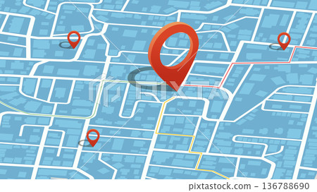 We have moved new office icon location. Address move change location announcement business home map. New pin location. Vector illustration We have moved new office icon location. Address move change location announcement business home map. New pin location. Vector illustration 136788690