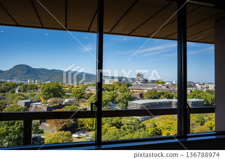 Kumamoto Castle as seen from the observation lobby of Kumamoto City Hall Kumamoto Castle as seen from the observation lobby of Kumamoto City Hall 136788974