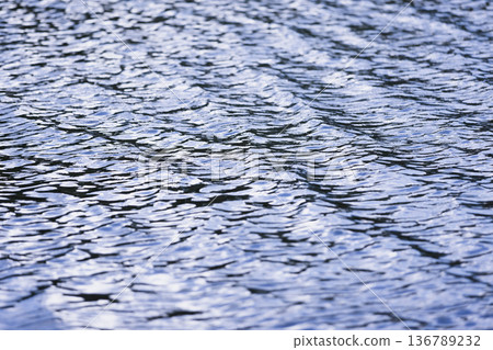 Blue water surface with soft ripples, background photo Blue water surface with soft ripples, background photo 136789232