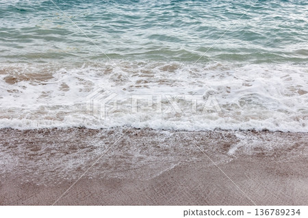 Coastal scenic photography displaying shore waves Coastal scenic photography displaying shore waves 136789234