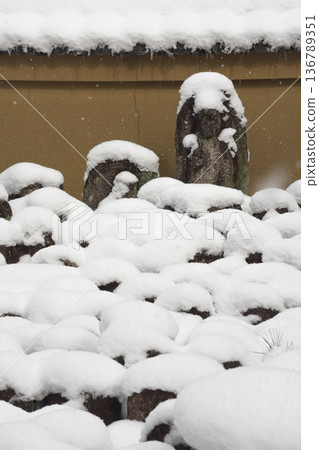 Winter image: Snow Jizo Winter image: Snow Jizo 136789351