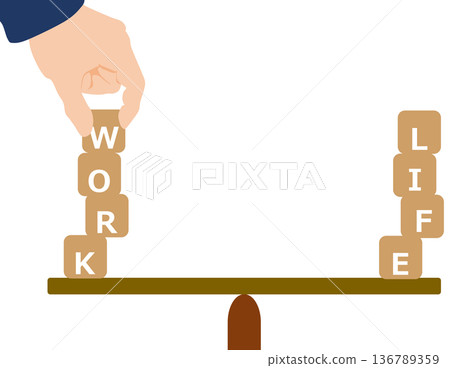 Work-life balance illustrations 136789359