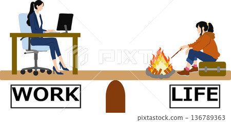 Work-life balance illustrations Work-life balance illustrations 136789363