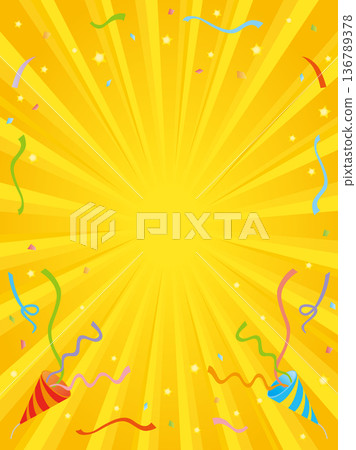 Party crackers and yellow concentrated line background Party crackers and yellow concentrated line background 136789378