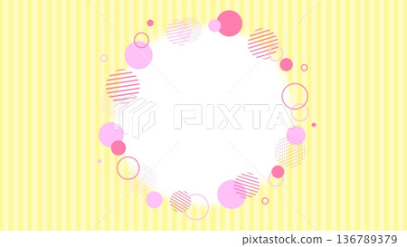Cute pop circle frame background 136789379