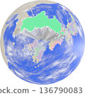 從地球上方看到的山口縣行星狀地圖 136790083