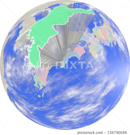 從高空俯瞰愛媛縣，宛如一顆行星。 136790086