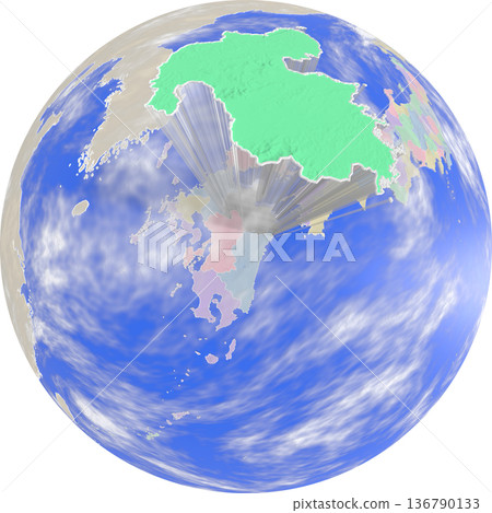從地球上空看到的類似行星的地球大分縣地圖 從地球上空看到的類似行星的地球大分縣地圖 136790133
