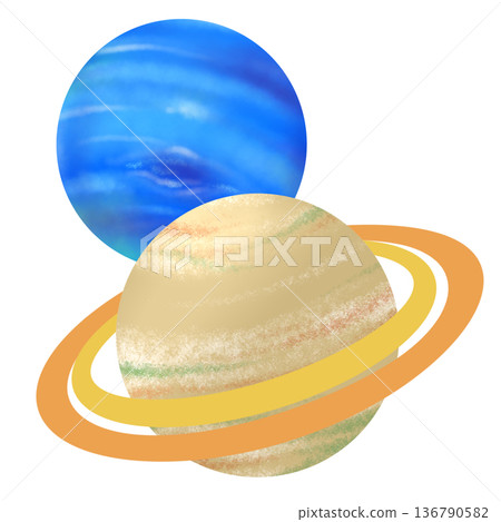 Neptune and Saturn conjunction Neptune and Saturn conjunction 136790582