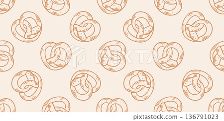 Beautiful sweet buns seamless pattern 136791023