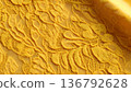 黃色蕾絲布料背景材料 136792628