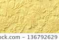 黃色蕾絲布料背景材料 136792629