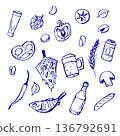Hand-drawn beer set in a Mediterranean style. 136792691