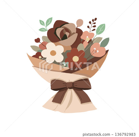 Flat design bouquet illustration 136792983