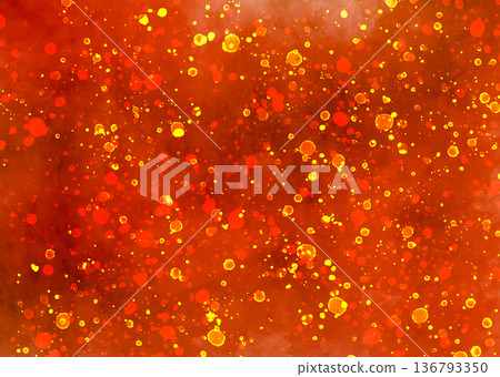 Red and yellow background with vibrant artistic texture and abstract paint splatter pattern in hot fiery colors Textured painted backdrop for bold autumn, fall or Halloween design 136793350