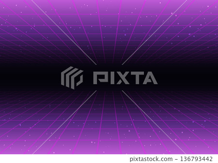 Retro-futuristic purple grid background, 80s neon color cyberpunk vector material Retro-futuristic purple grid background, 80s neon color cyberpunk vector material 136793442