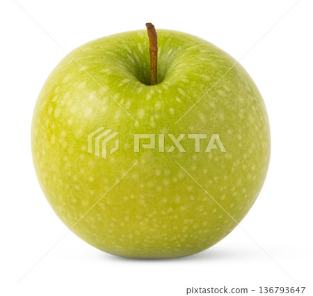 Whole green fresh apple isolated. Granny smith's apple on white background. Whole green fresh apple isolated. Granny smith's apple on white background. 136793647