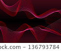 紅色和粉紅色曲線背景，抽象波浪線框向量圖，廣告橫幅素材。 136793784