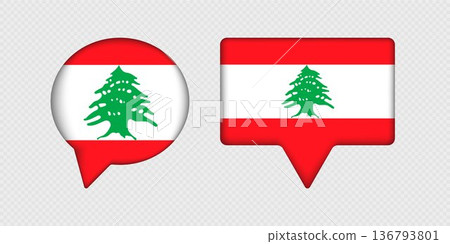 Flag of Lebanon in speech bubble. Flag of Lebanon in speech bubble. 136793801
