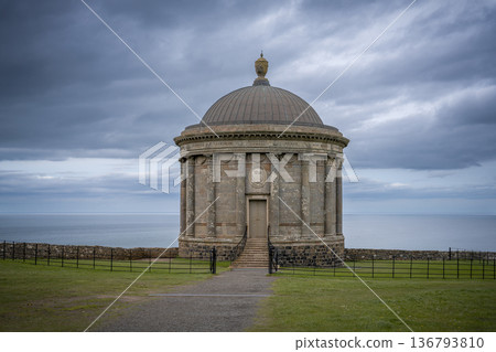 Mussenden Temple on Cloudy Day Northern Ireland 136793810