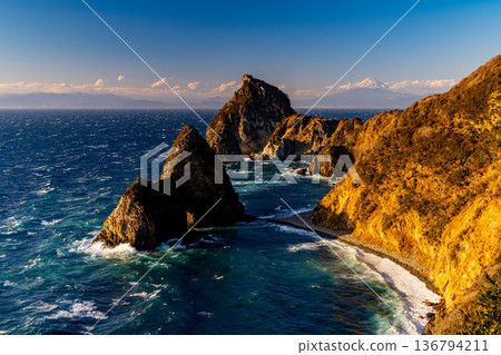 (Shizuoka Prefecture) Mount Fuji beyond Nishiizu Senkanmon Gate 136794211