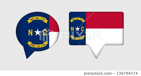 Flag of North Carolina State in Speech Bubble. Flag of North Carolina State in Speech Bubble. 136794574