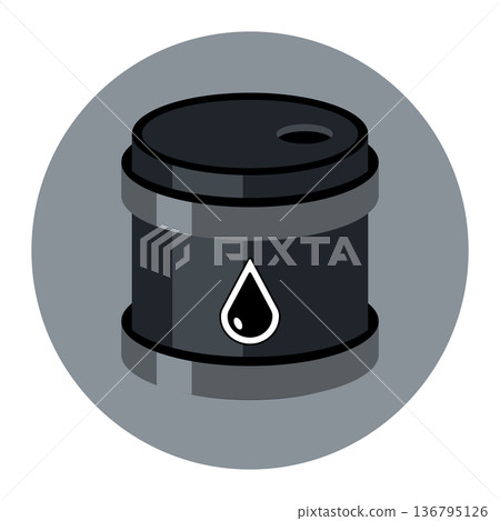 Oil barrel flat icon. 136795126