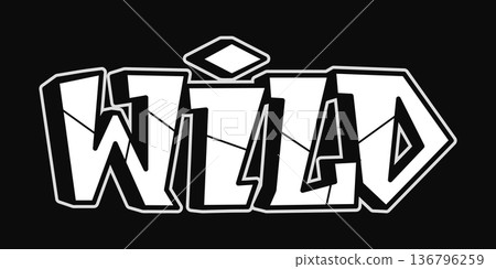 Wild word graffiti typography street art design Wild word graffiti typography street art design 136796259